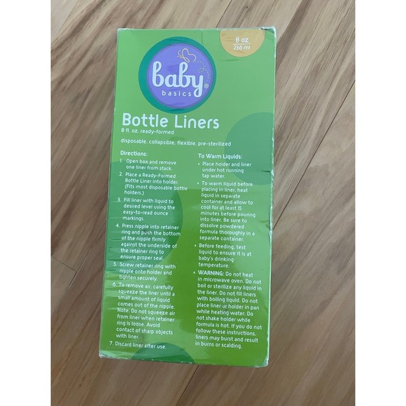 NEW Baby Basics Bottle Liners Feeding 100 Liners 8oz compare to Playtex Drop-ins - Picture 3 of 6